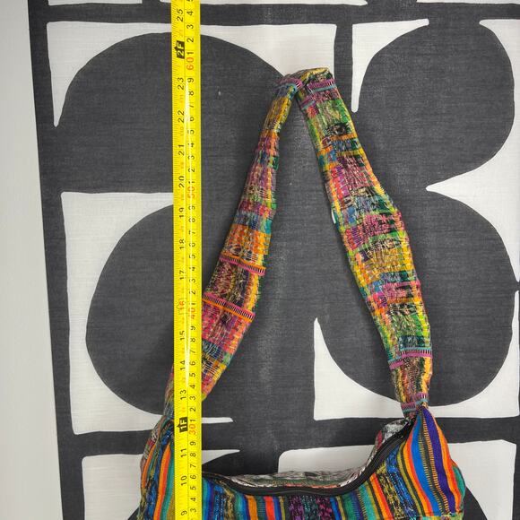 Guatemalan Fruit Embroidered Crossbody Bag Mixed Print Boho 80s Festival - Picture 6 of 8